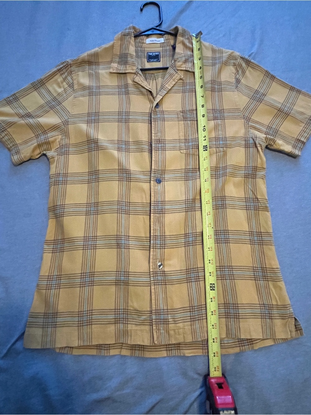 Todd Snyder Yellow Plaid Short-Sleeve Button-Down Shirt - Picture 3 of 6